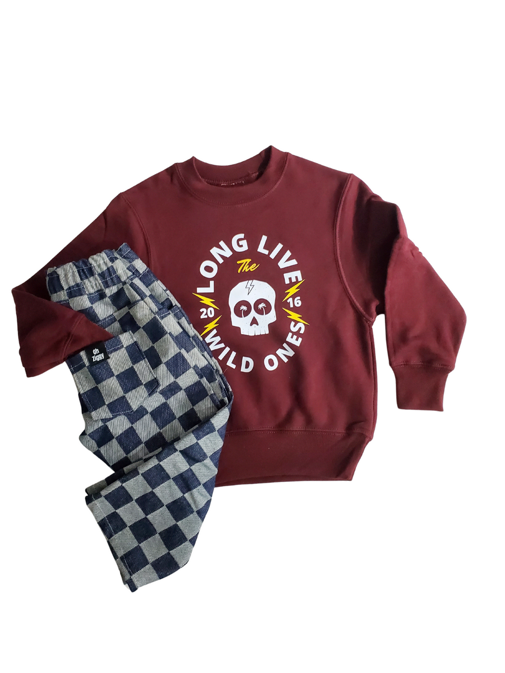 Maroon Long Live the Wild Ones Crewneck