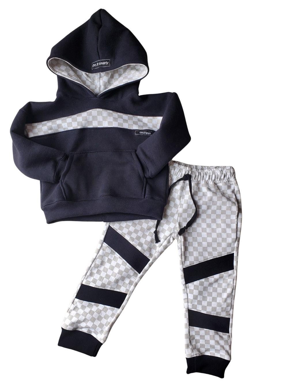 Ocotillo Hoodie- grey/white checker