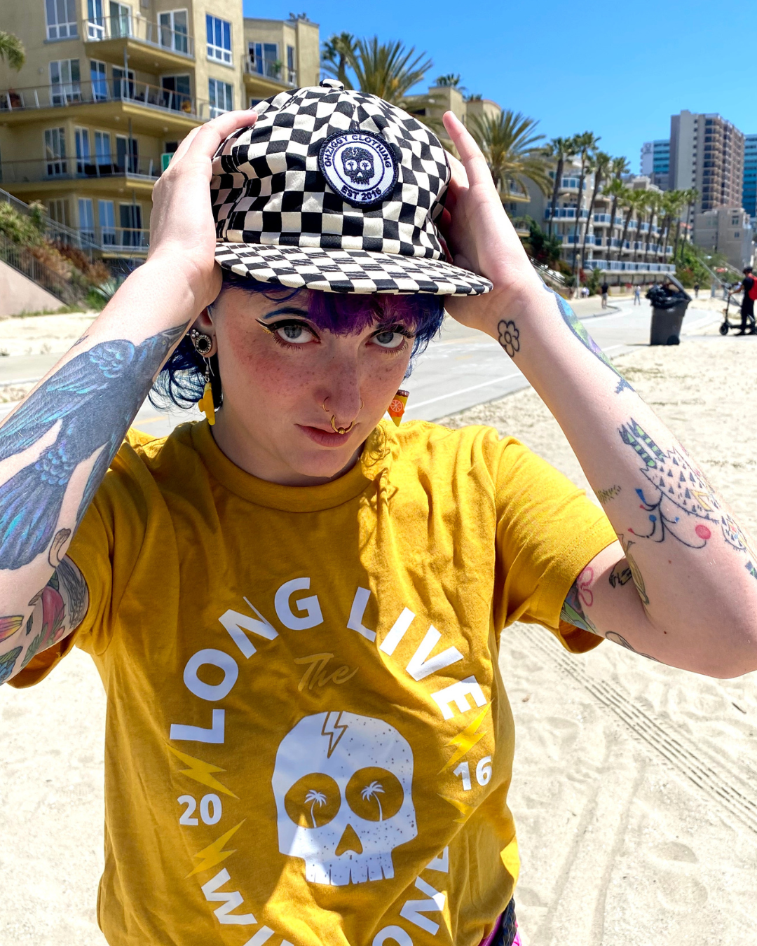 Black and White checkerboard hat
