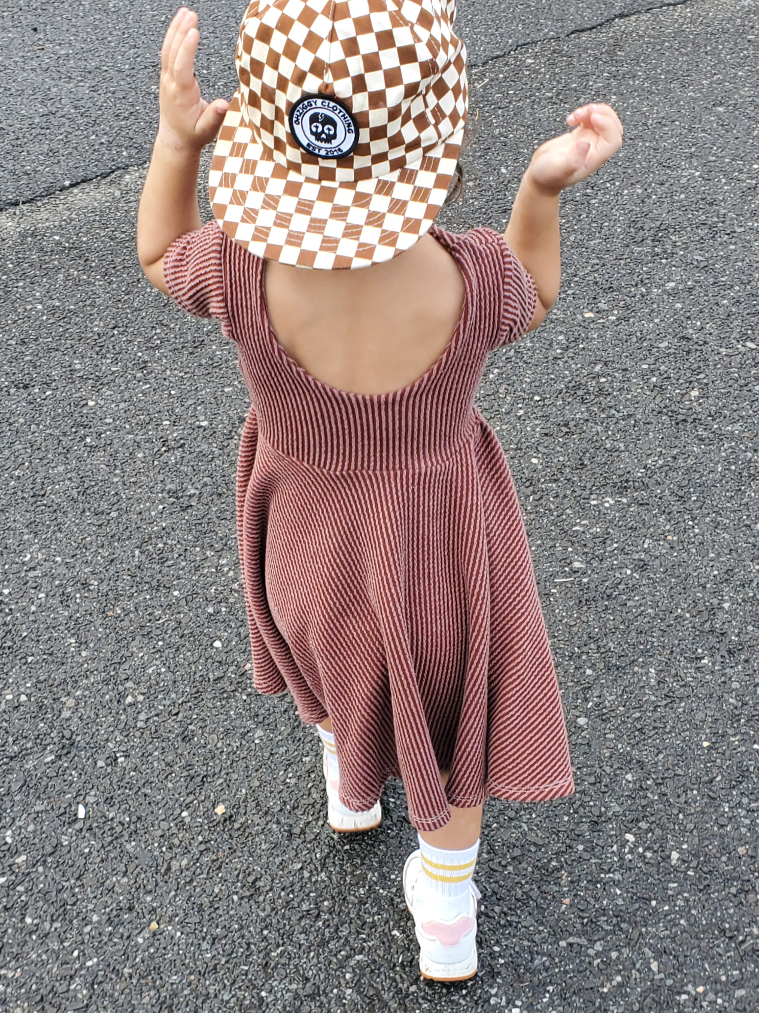 Rust Checkerboard hat
