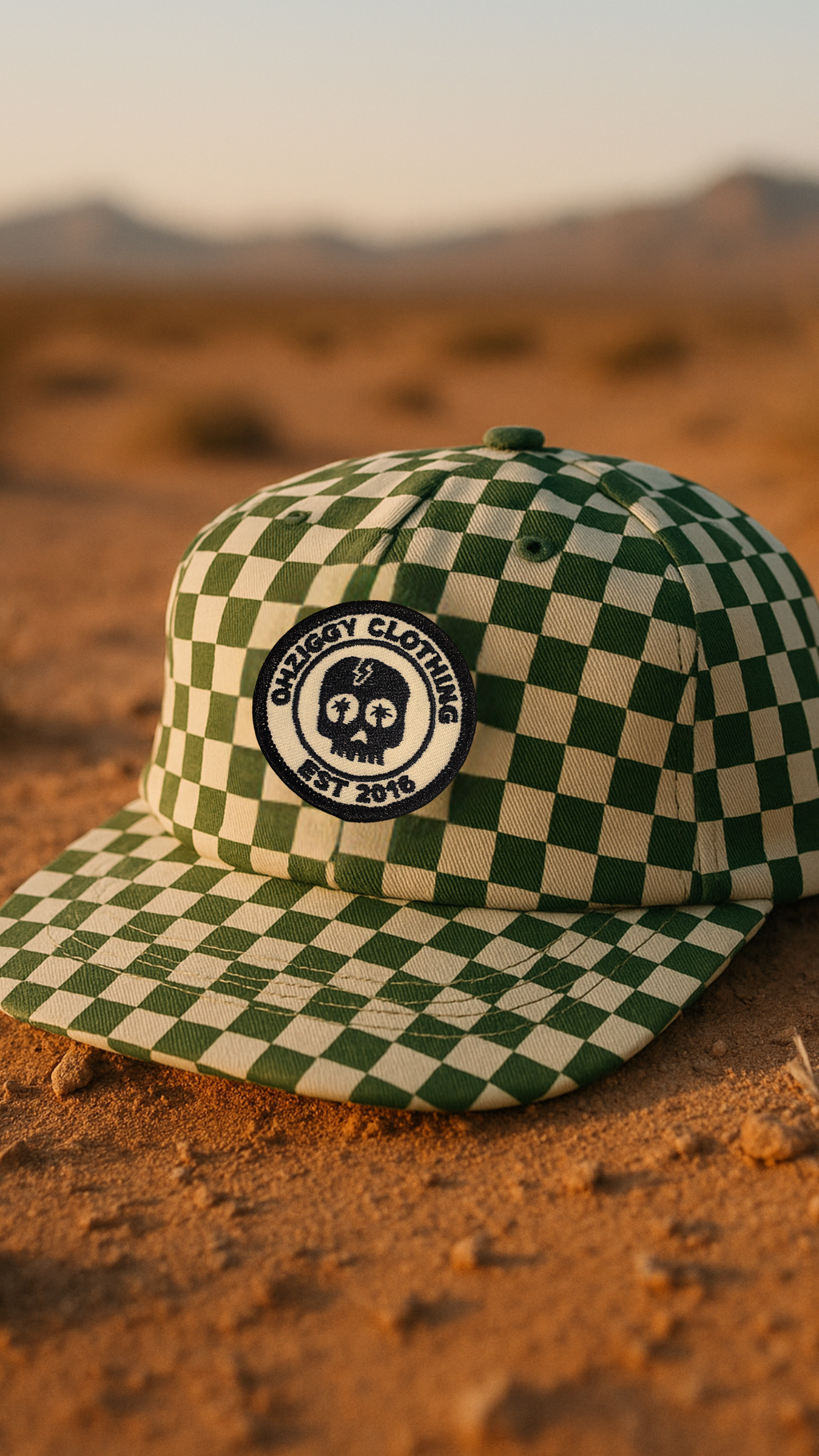 Green Checkerboard hat