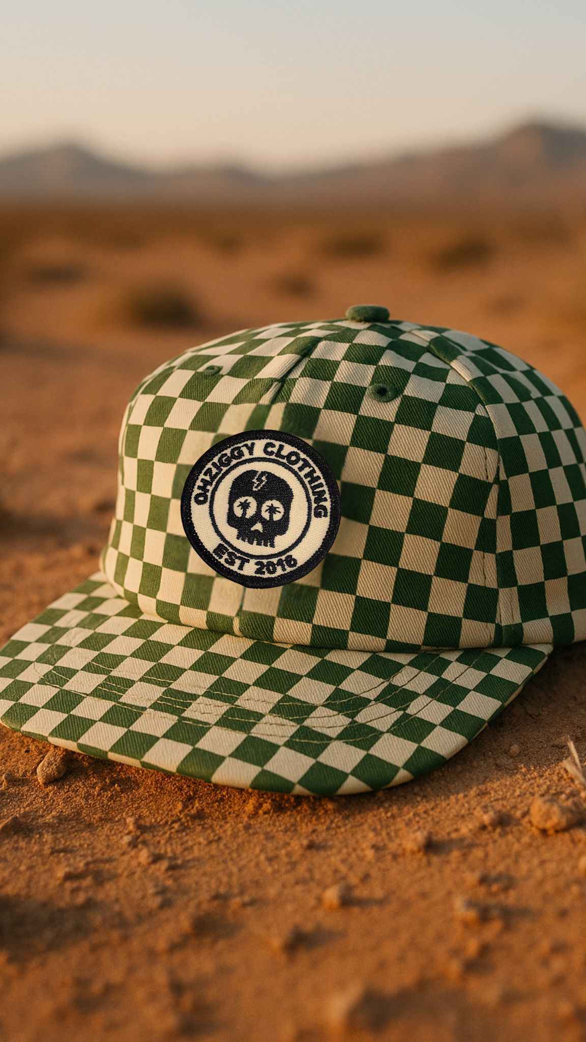 Green Checkerboard hat