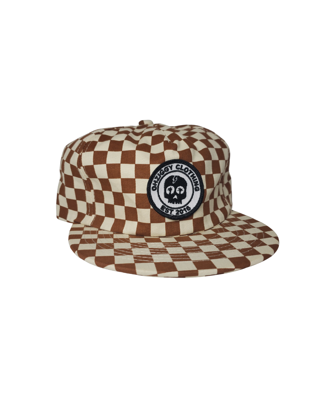 Rust Checkerboard hat